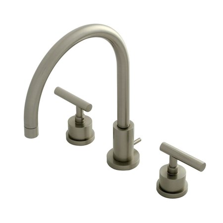 KINGSTON BRASS KS8928CML 8" Widespread Bathroom Faucet, Brushed Nickel KS8928CML